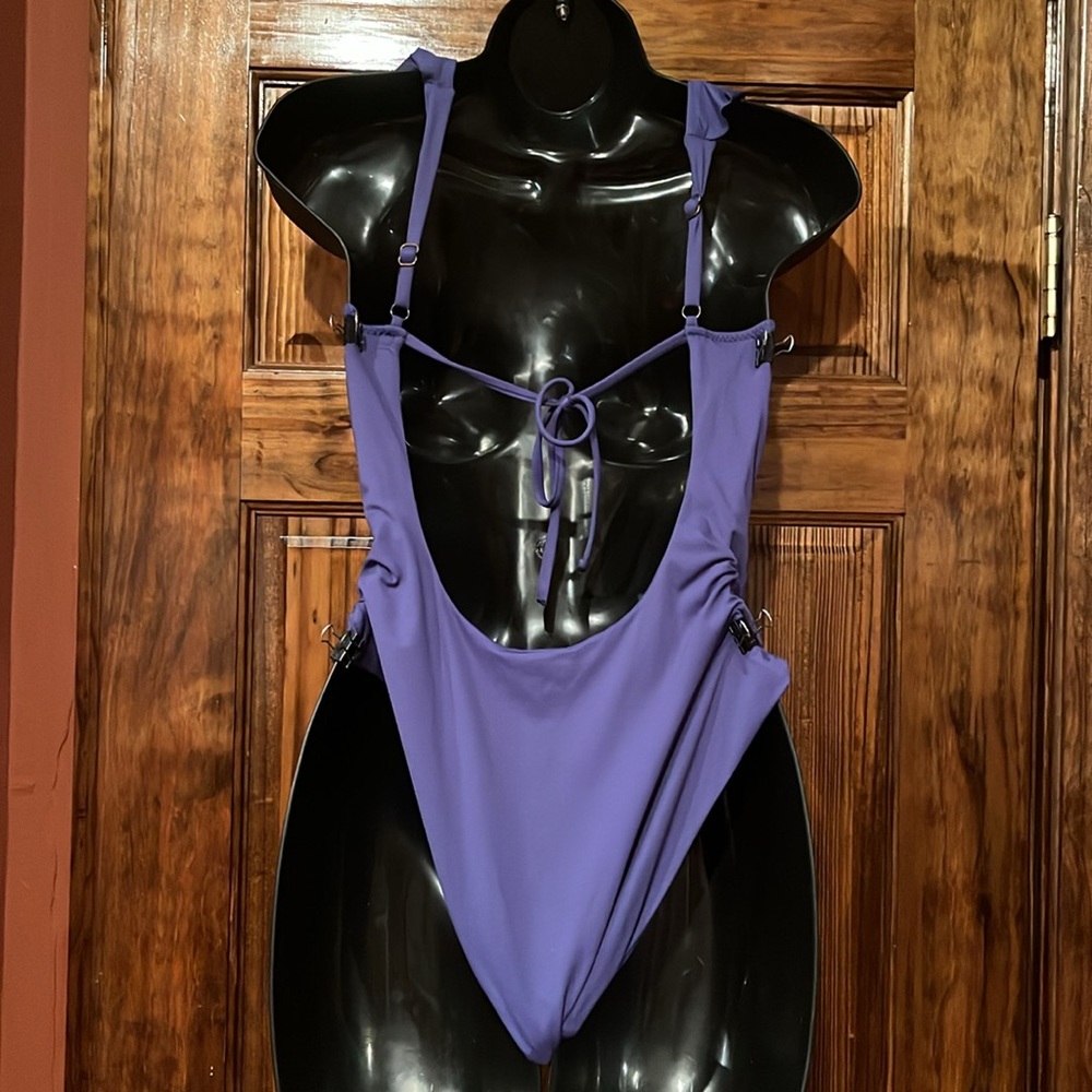Becca Blue Sexy Ruffle One Piece Swimsuit - Picture 4 of 9